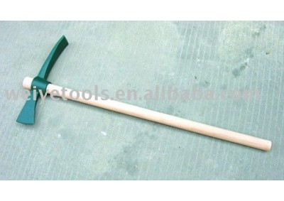 railway steel pickaxe with handle ,wooden handle , pickaxe head